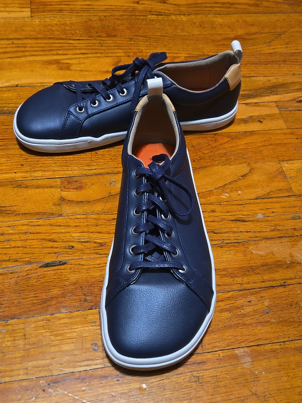 Origo Barefoot The Everyday Sneaker Navy Leather Minimalist Shoes Sz 10.5